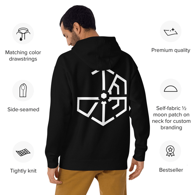 TEMIC logo unisex black hoodie